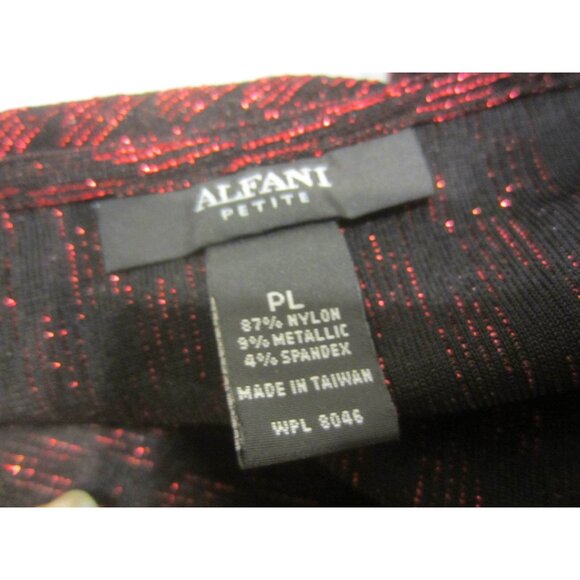 ALFANI PETITE Rose Shimmer red black sparkle top Women PL NWT $60 - Picture 5 of 7